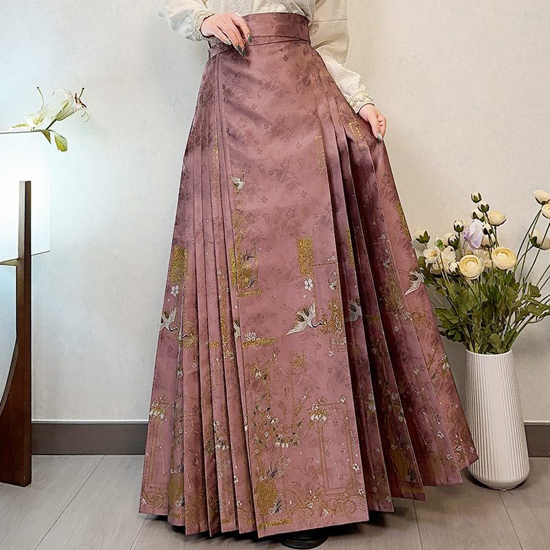 青渊原创汉服马面裙【鹤飞年华】中国风妆花满织金日常百搭秋冬款,淘宝优惠券,粉丝福利购,淘宝优惠卷