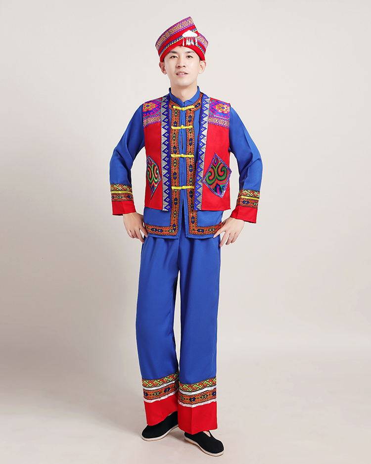 新款男舞蹈云南贵州少数民族服装 酷馨菱民族服装/舞台装