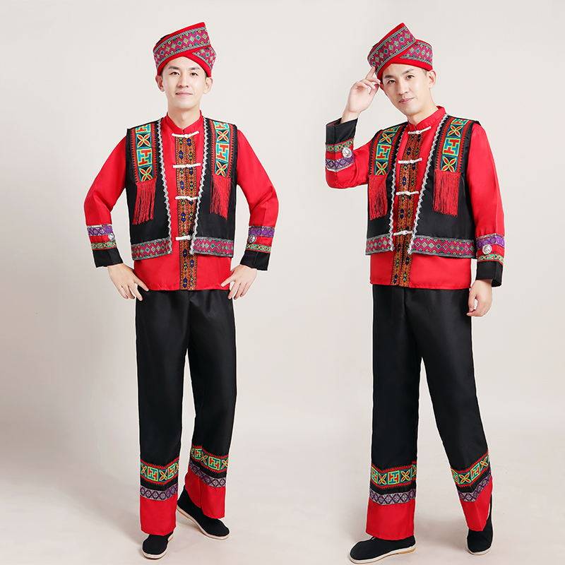 新款男舞蹈云南贵州少数民族服装 酷馨菱民族服装/舞台装
