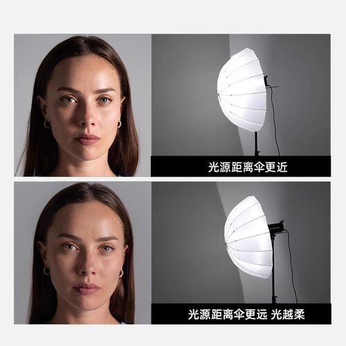Godox 神牛柔光伞摄影反光伞多尺寸黑银白柔光伞摄影伞影楼伞直射外拍影棚闪光灯室内户外影棚附件柔光器材 - 图3