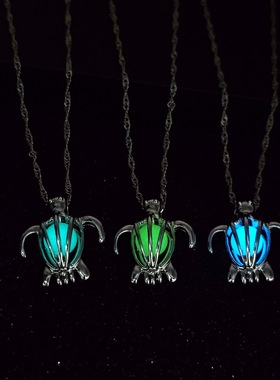 Hollow out turtle luminous necklace collarbone chain accesso