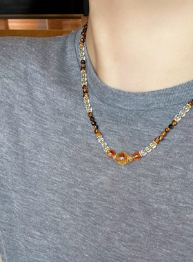 Natural citrine niche high-end temperament collarbone chain