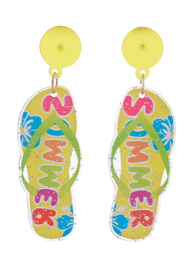 Bohomian Summer Acrylic Flower Slippers Earrings for Women