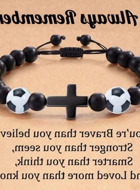 Ball jewelry football bead bracelet woven rope