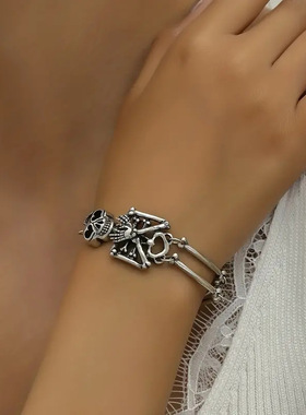 Gothic exaggerated skull skull human body bracelet Halloween