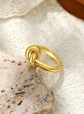 Colored Zircon Intersection Ring Classic Design Style Stainl