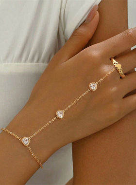 BS0007 Stainless Steel Hand Chain Open Ring Bracelet
