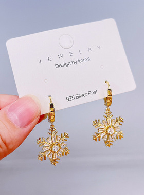 Female Christmas Santa Claus Snowflake Fashion Earrings Fema