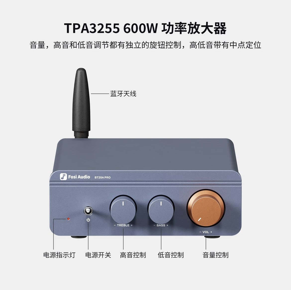 美国弗西音频fosi audio BT20A PRO发烧hifi桌面数字蓝牙功放音响 - 图0