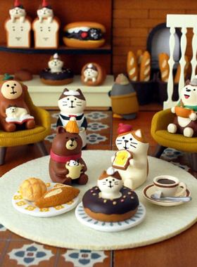 日式风烘焙猫咪微景观装饰摆件