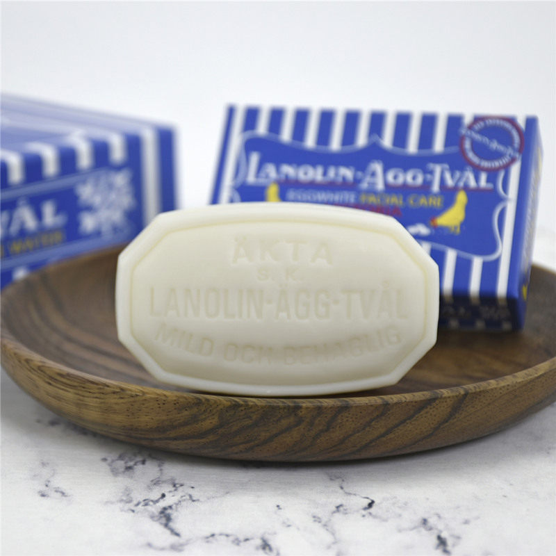 瑞典进口维多利亚蛋清洁面清洁香皂 lanolinaggtval香皂