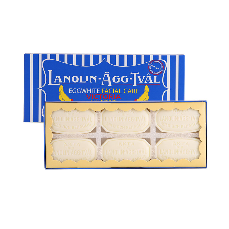 victoria瑞典进口蛋清洁面洗脸皂 lanolinaggtval香皂