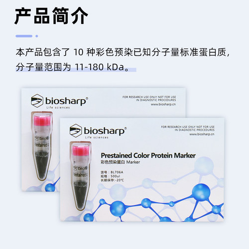 biosharp白鲨 BL706A western blot预染marker 彩色预染蛋白质分子量标准品(10-180kD) - 图1