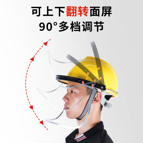 安全帽防护面罩切割打磨电焊防护罩全脸轻便防尘焊工面具透明工业 - 图0