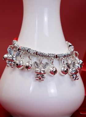 十二生肖红绳手链铃铛编织兔年男女百搭气质手绳新年脚链配饰品