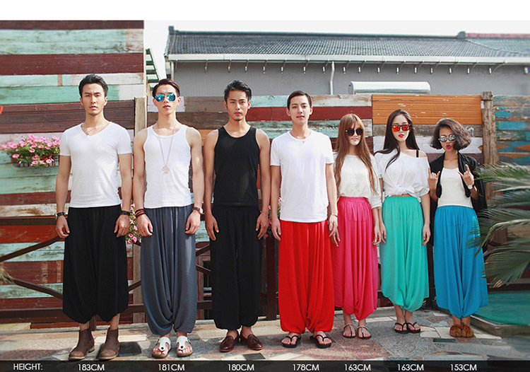 火爆热销哈伦裤民族风女装喇叭裤休闲裤夏款薄大裆裤萝卜裤飞腿裤