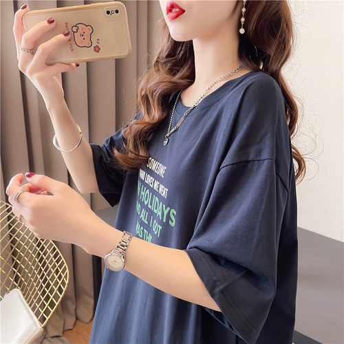 Хлопковое летнее длинное платье-футболка, юбка, брендовое платье, 2024 года, оверсайз, длина миди