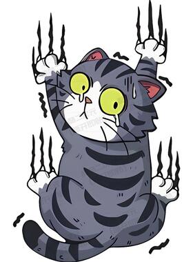爆款趣味搞笑宠物猫咪墙贴贴纸遮挡划痕防晒防水宿舍贴衣柜装饰贴