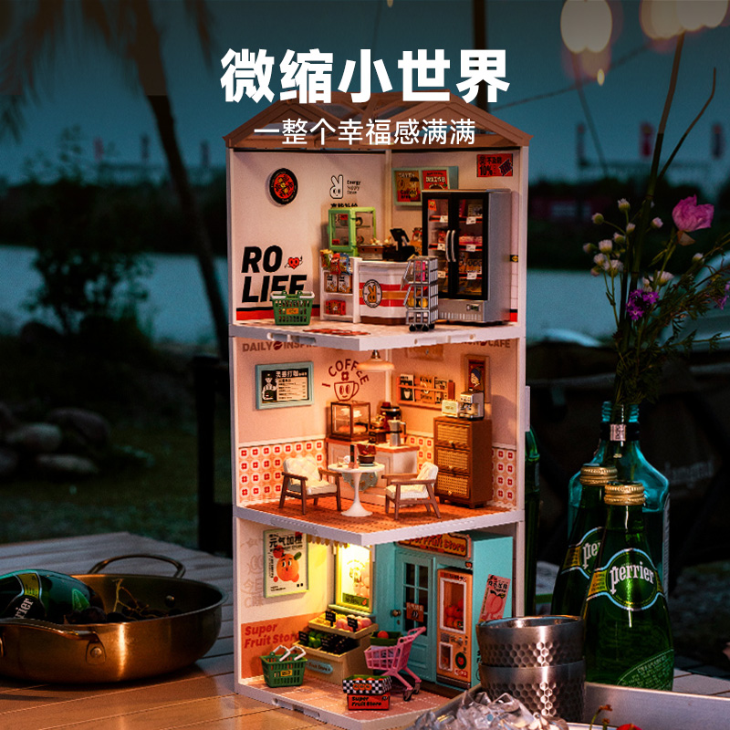 rolife若来超级世界超级商店咖啡店拼装玩具盲盒展示diy小屋礼物 - 图3