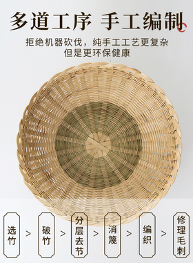 蒸皇客厅竹编手工水果篮收纳筐