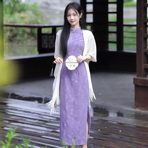 旗袍披肩外搭女2026新款春夏高级感配裙子波西米亚民族风流苏斗篷 - 图1