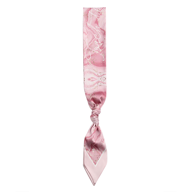 粉色长条小丝巾女秋冬季围巾洋气时尚发带绑发高级感绑包包束发带 - 图3