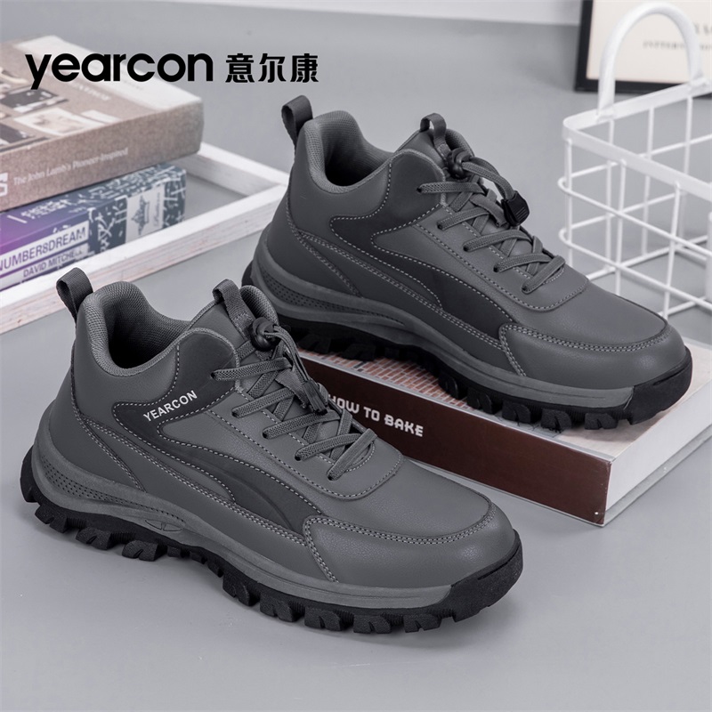 意尔康爸爸运动鞋男士2025新款冬季加绒棉防滑中老年人舒适健步鞋 - 图0