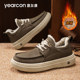 意尔康男鞋2025新款冬季加绒棉雪地靴男士休闲皮鞋一脚蹬板鞋潮鞋