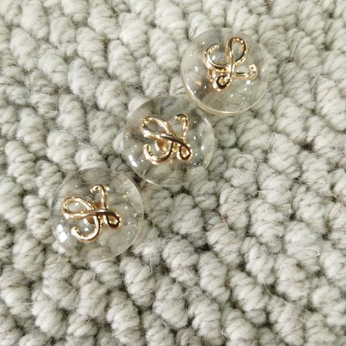 新款小香风羊绒大衣毛呢西装外套扣子羊绒针织毛衣开衫衣服钮扣 - 图1