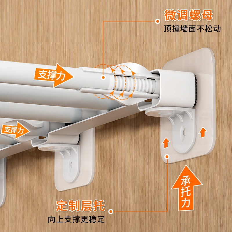 新疆包邮哥衣柜收纳分层隔板免钉置物架多功能宿舍伸缩隔断整理架 - 图1