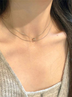 双层细项链叠戴简约小众时尚设计