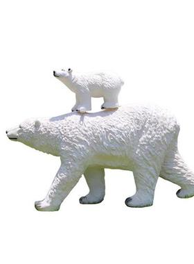 户外仿真北极熊雕塑摆件玻璃钢几何块面熊动物园景区游乐场装饰品