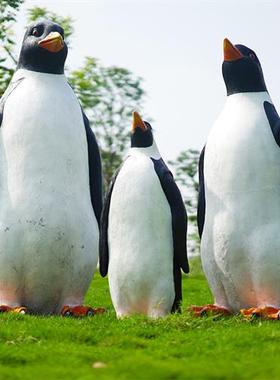 仿真企鹅雕塑摆件玻璃钢园林造景庭院游乐园海洋主题公园装饰模型