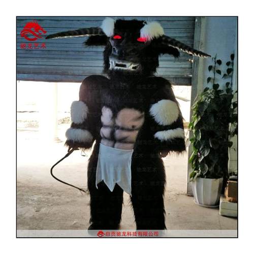牛魔王怪兽表演衣服定制高仿真人偶操控表演道具机模定制厂家 - 图3