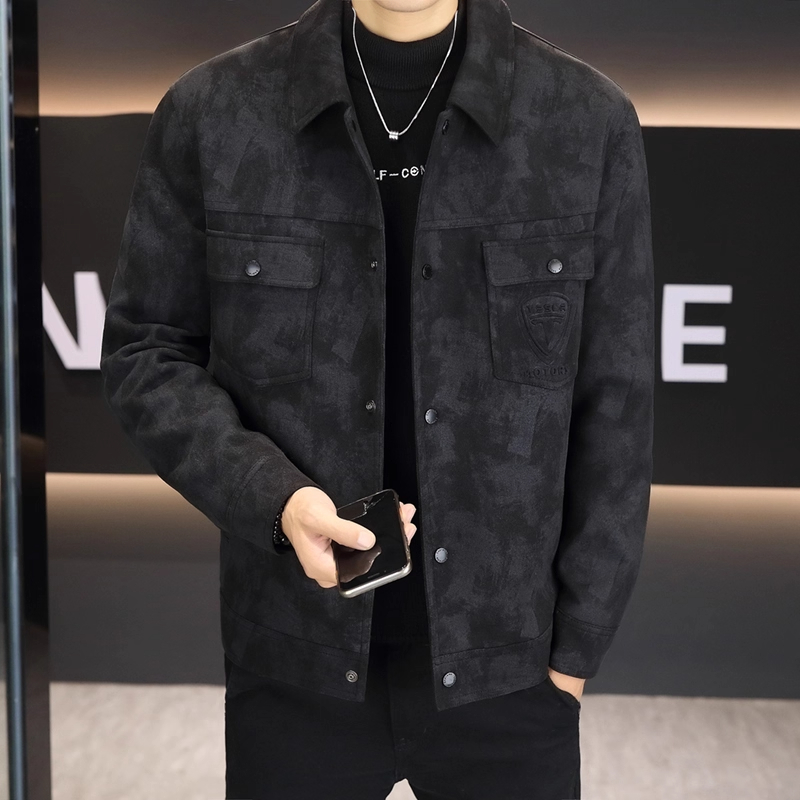 羽绒内胆外套男毛呢夹克翻领短裤羽绒服潮流高端2025冬季新款上衣 - 图0