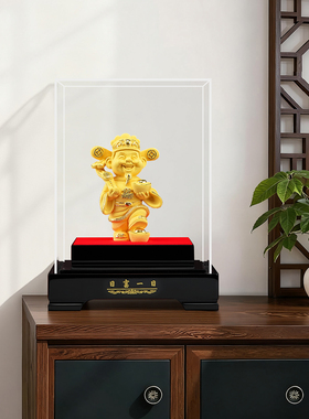 招财绒沙金财神爷摆件开业乔迁