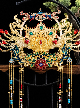 仙家凤冠神像凤冠定制头围神像头戴头冠头饰黑老太泰山奶奶大凤冠