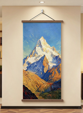 玄关装饰画入户正对门绿色风景画
