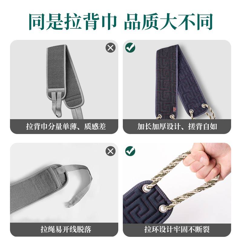 男士专用搓澡巾洗澡巾强力搓泥神器家用擦背搓背长条后背沐浴手套 - 图0