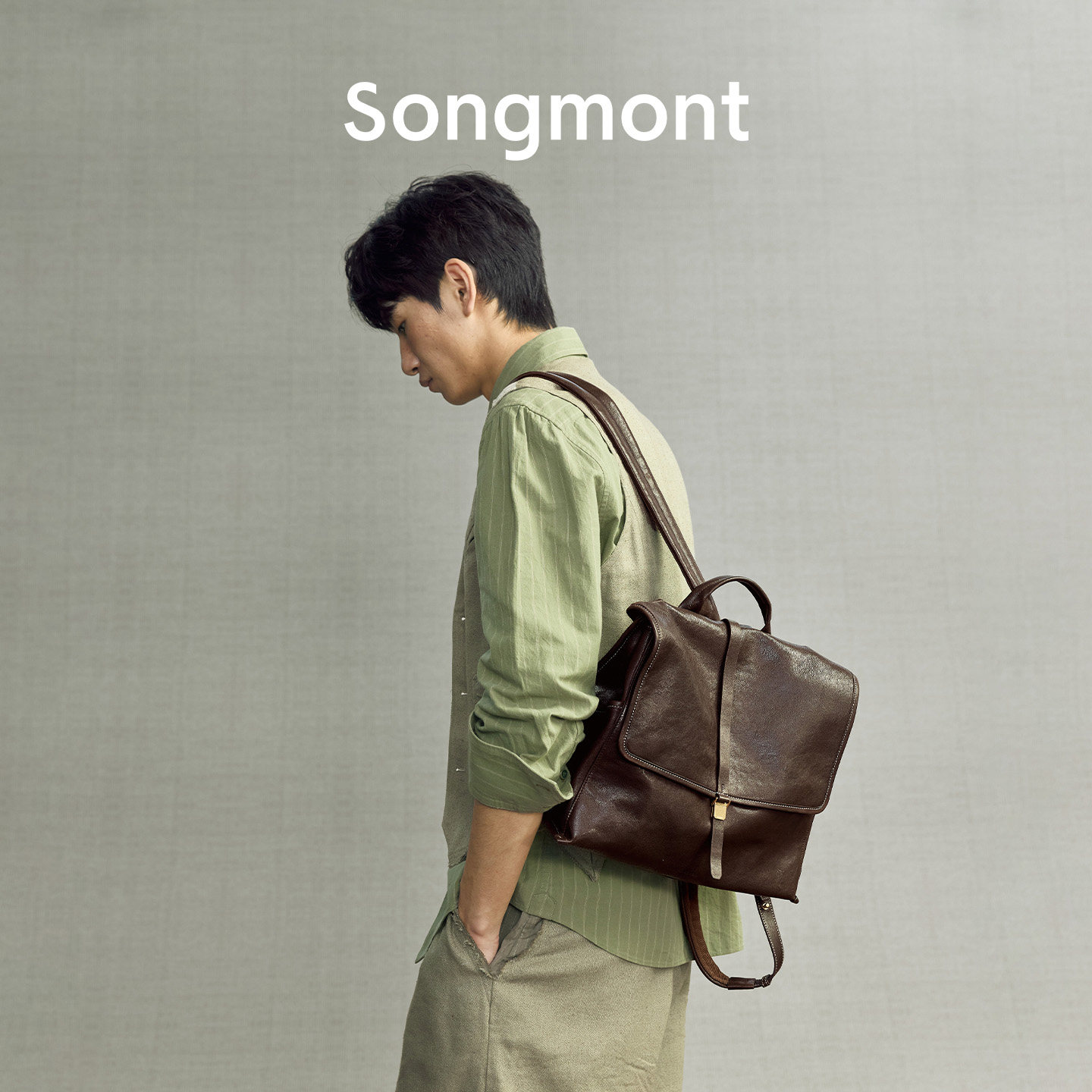 Songmont山下有松山行系列简行双肩包大容量植鞣羊皮轻便通勤背包,淘宝优惠券,粉丝福利购,淘宝优惠卷