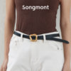 Women's belt songmont first layer cowhide designer