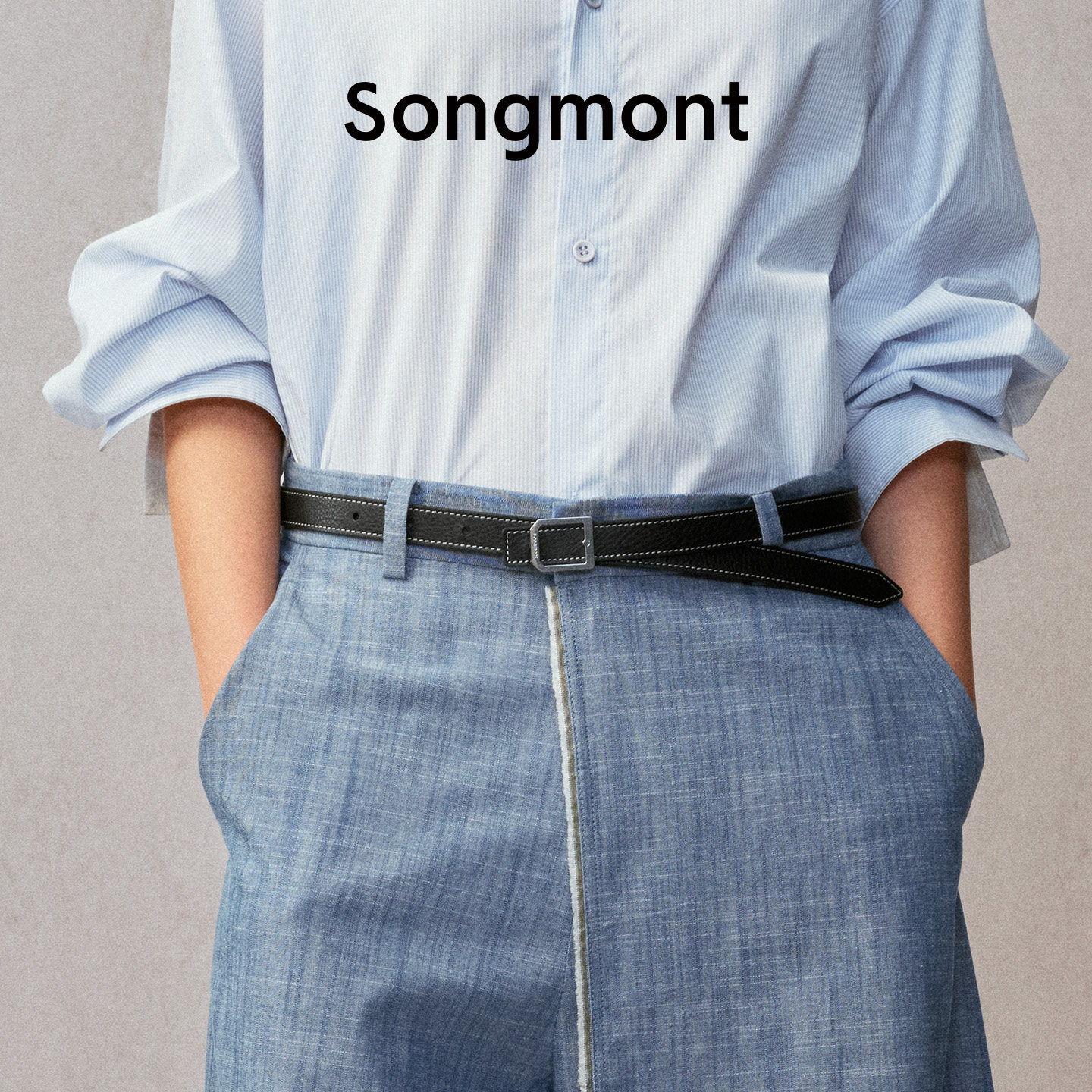 Women's belt songmont first layer cowhide designer