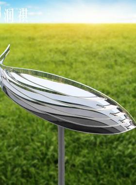 酒店售楼处地产轻奢水池镜面不锈钢抽象创意鱼摆件雕塑装饰品定制