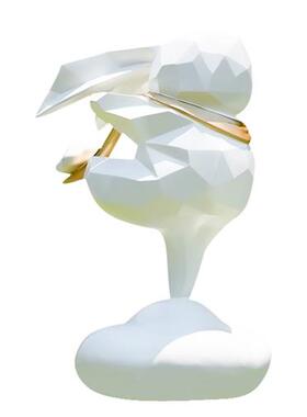 玻璃钢几何兔子雕塑户外公园园林景观售楼处抽象块面大型动物摆件