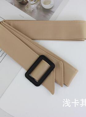 秋冬风衣腰带卡其色黑色驼色简约百搭装饰纯棉布棉麻蝴蝶结腰带女