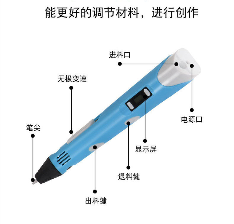 3d打印立体涂鸦绘画抖音神笔马良笔 卫力固办公3D打印笔