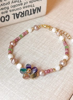 新中式水晶朱砂手链新款小众设计复古轻奢高级感手串精致百搭首饰