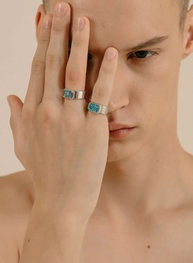 susisomos齐马蓝方钻戒开口戒