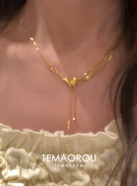 流光幻蝶蝶翼颤羽金蝴蝶流苏项链