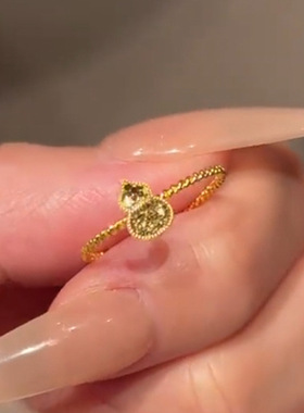 沙金不掉色碎冰冰鱼鳞小葫芦戒指